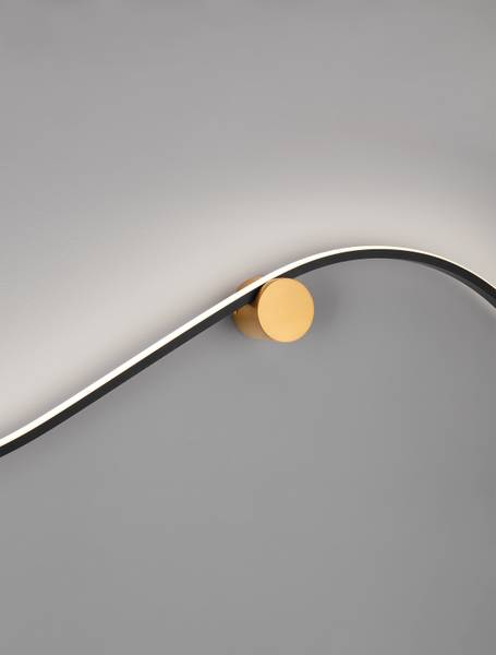 Wandlamp Kima type B aluminium/acrylglas - zwart/goudkleurig