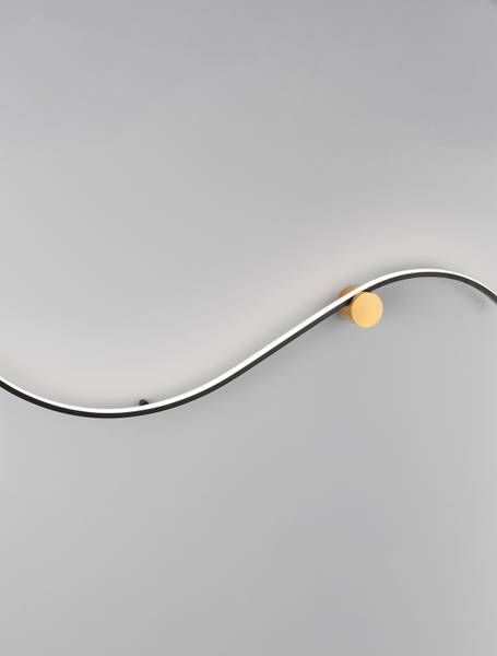 Wandlamp Kima type B aluminium/acrylglas - zwart/goudkleurig