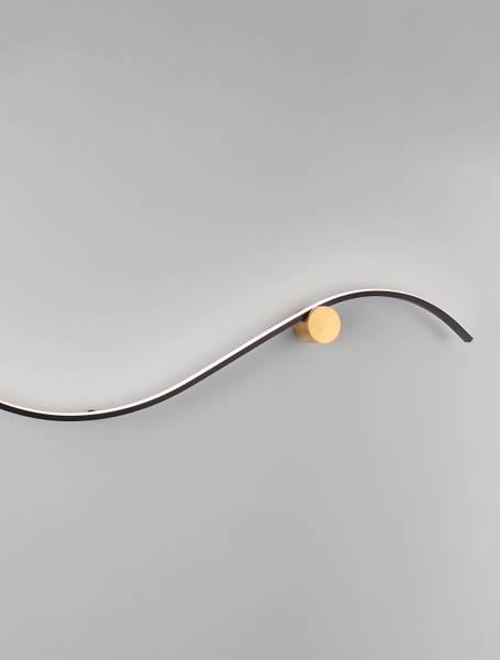 Wandlamp Kima type B aluminium/acrylglas - zwart/goudkleurig