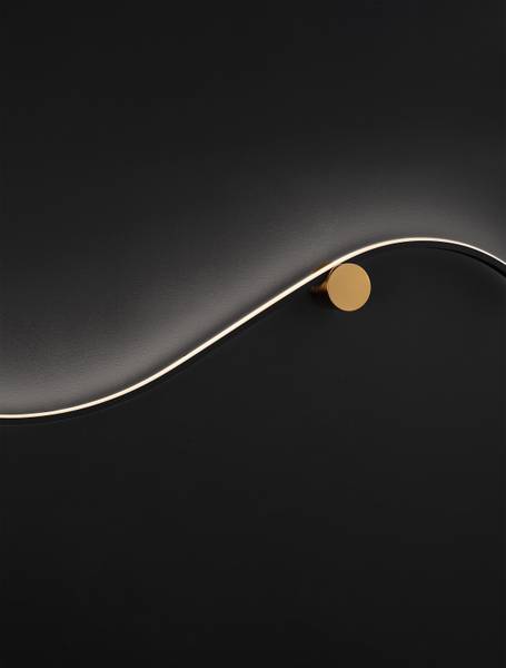 Wandlamp Kima type B aluminium/acrylglas - zwart/goudkleurig