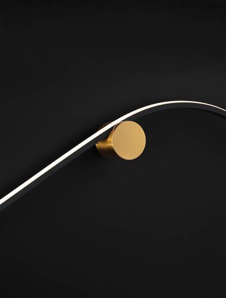 Wandlamp Kima type B aluminium/acrylglas - zwart/goudkleurig