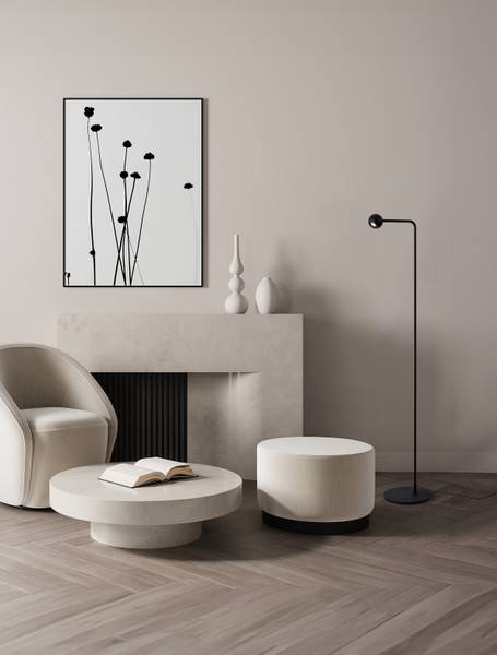 Vloerlamp Sfera aluminium - zwart