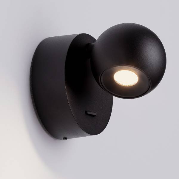 Wandleuchte Sfera Aluminium - Schwarz