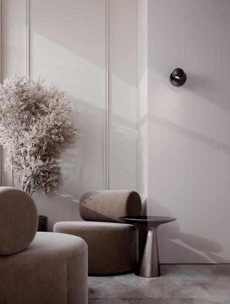 Wandleuchte Sfera Aluminium - Schwarz