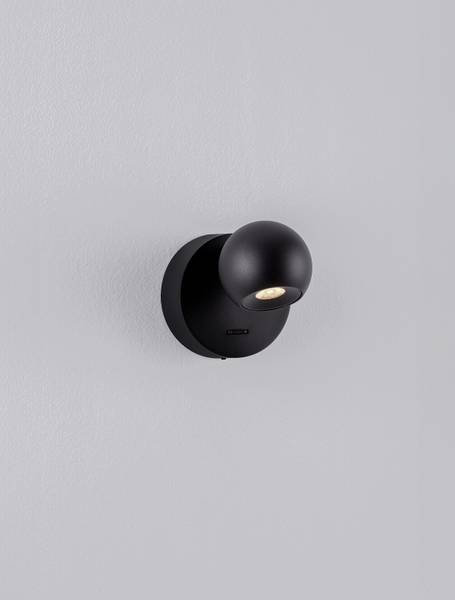Wandleuchte Sfera Aluminium - Schwarz
