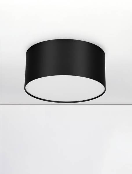 Deckenleuchte Luldo Aluminium / Acrylglas - Schwarz - Durchmesser: 14 cm