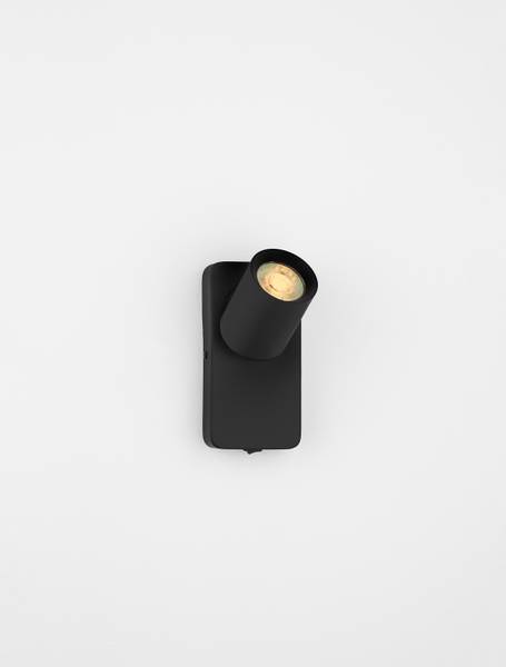 Wandlamp Cosmina aluminium - zwart