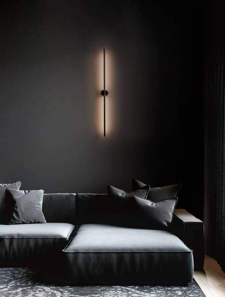 Wandlamp Cretel aluminium - zwart