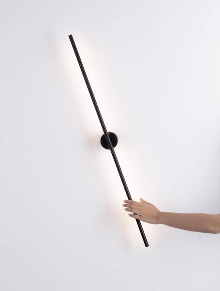 Wandlamp Cretel aluminium - zwart