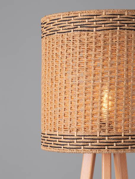 Vloerlamp Plette bamboe/plantenblad - bruin