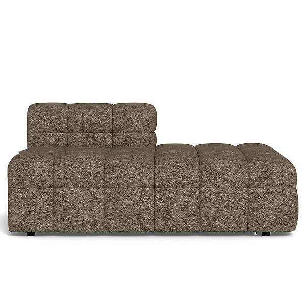 Modulo chaise longue LUCARO Tessuto Bouclé Coletta: taupe - Orientato a destra