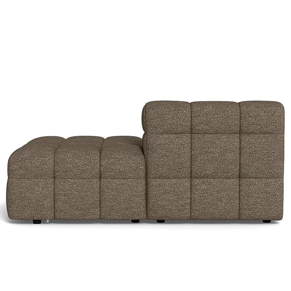 Modulo chaise longue LUCARO Tessuto Bouclé Coletta: taupe - Orientato a destra