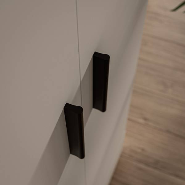 Armadio battente con cassetti Tabourt bianco - Larghezza: 89 cm