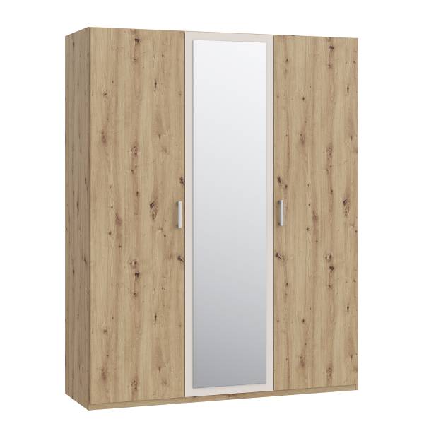 Armadio battente Harboza Cashmere / Effetto rovere
