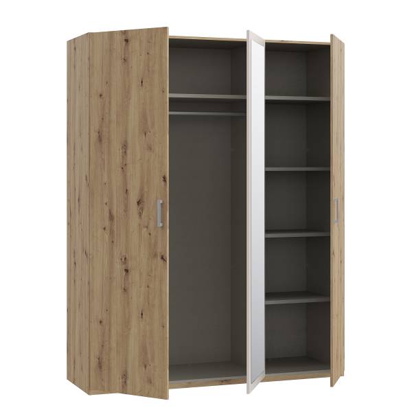 Armadio battente Harboza Cashmere / Effetto rovere