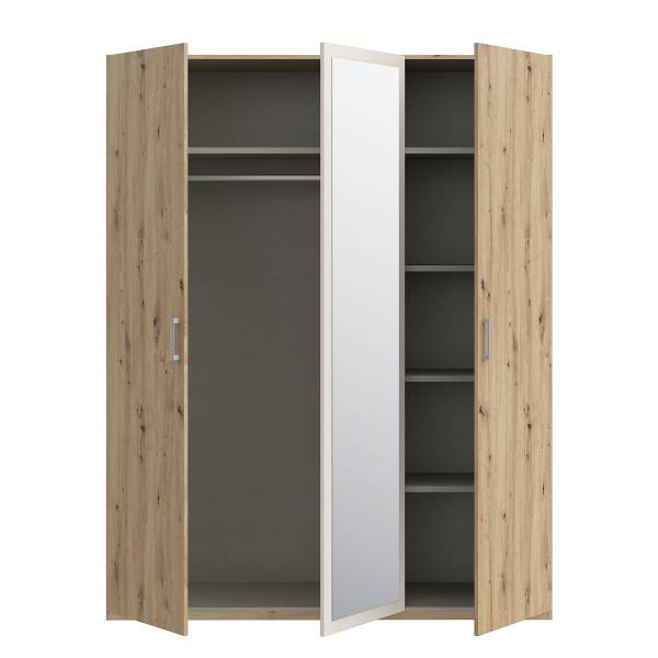 Armadio battente Harboza Cashmere / Effetto rovere