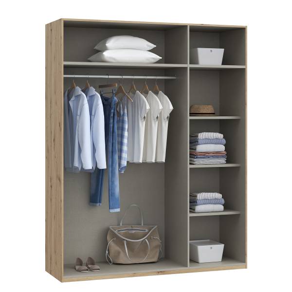 Armadio battente Harboza Cashmere / Effetto rovere