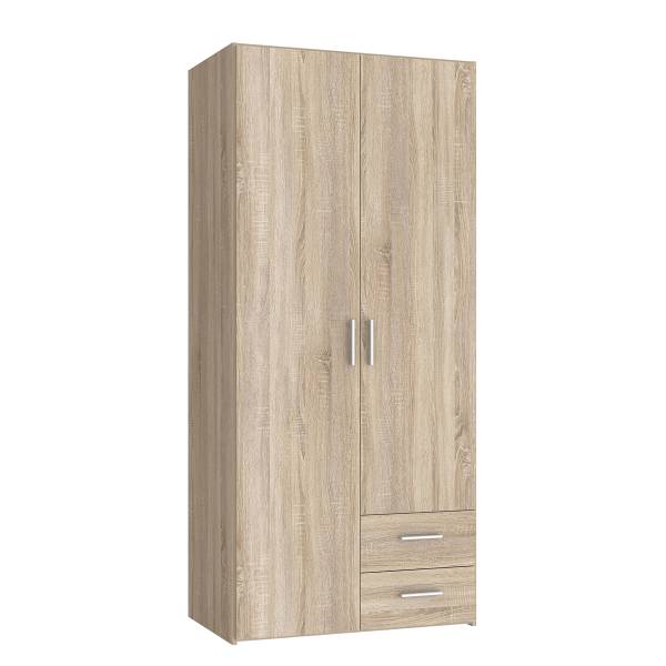 Armoire à portes battantes Klasine Imitation chêne Sonoma