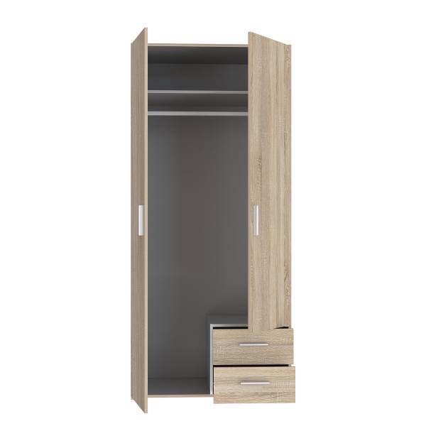 Armoire à portes battantes Klasine Imitation chêne Sonoma