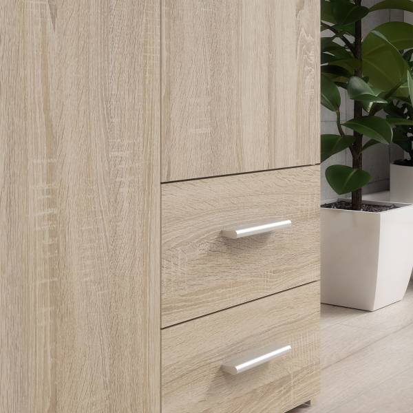 Armoire à portes battantes Klasine Imitation chêne Sonoma