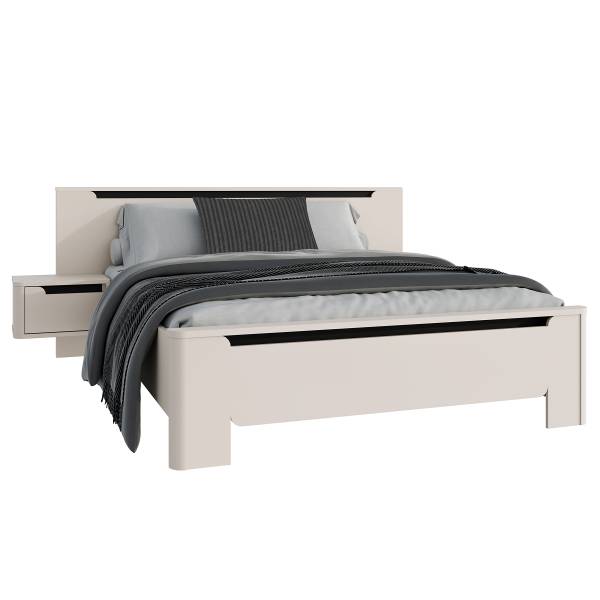 Struttura letto Zhamari Cashmere / nero - 160 x 200cm