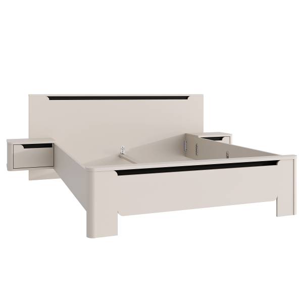 Struttura letto Zhamari Cashmere / nero - 160 x 200cm