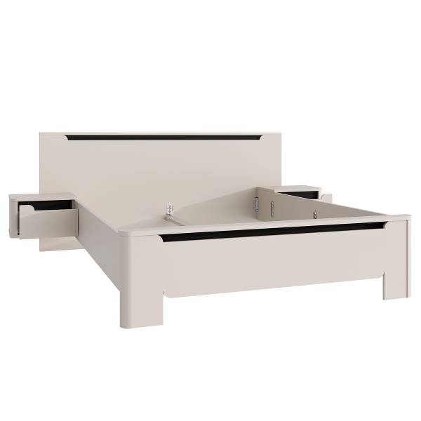 Struttura letto Zhamari Cashmere / nero - 160 x 200cm