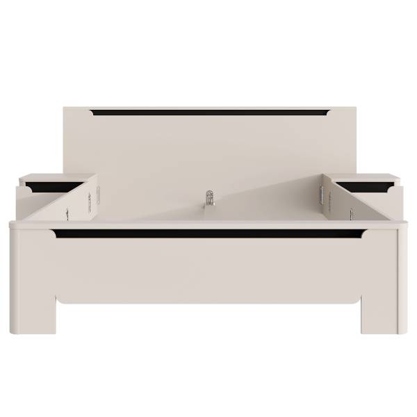 Struttura letto Zhamari Cashmere / nero - 160 x 200cm