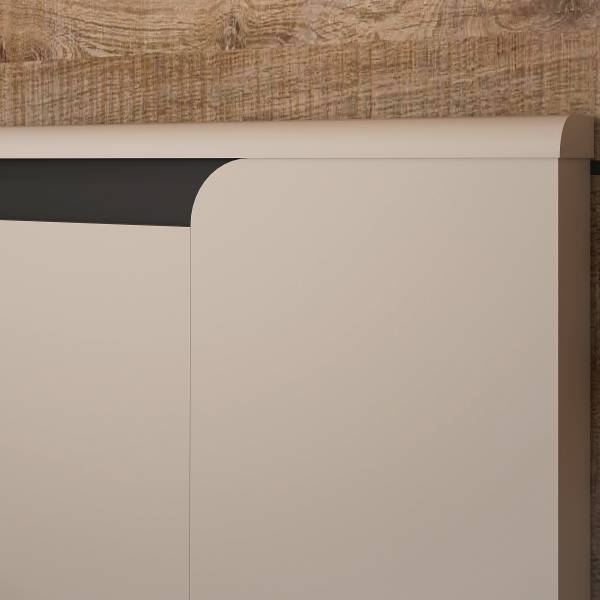 Struttura letto Zhamari Cashmere / nero - 160 x 200cm