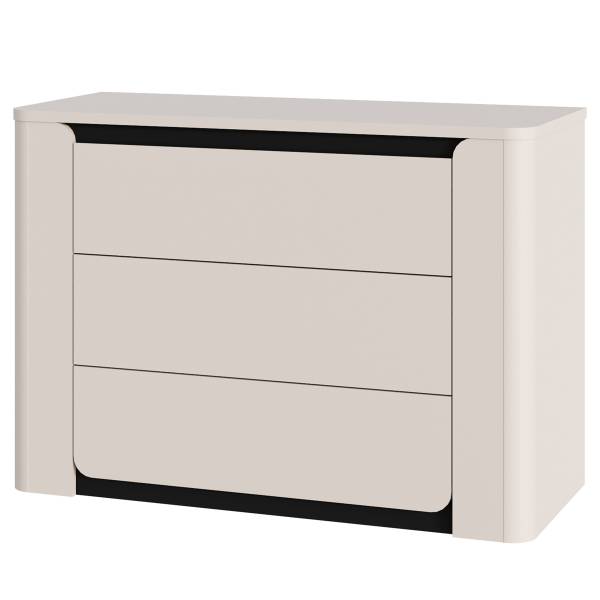 Kommode Zhamari Breite 111 cm Kaschmir / Schwarz