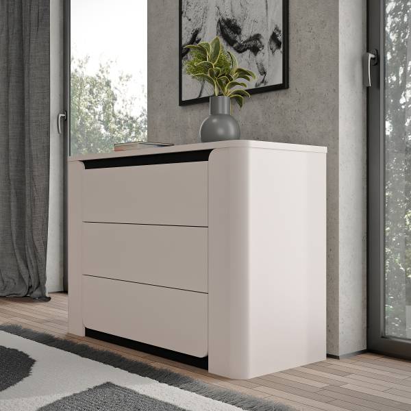 Kommode Zhamari Breite 111 cm Kaschmir / Schwarz