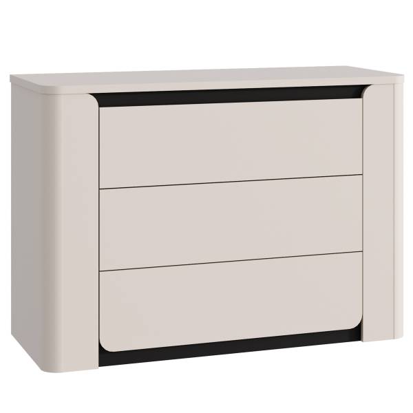 Kommode Zhamari Breite 111 cm Kaschmir / Schwarz