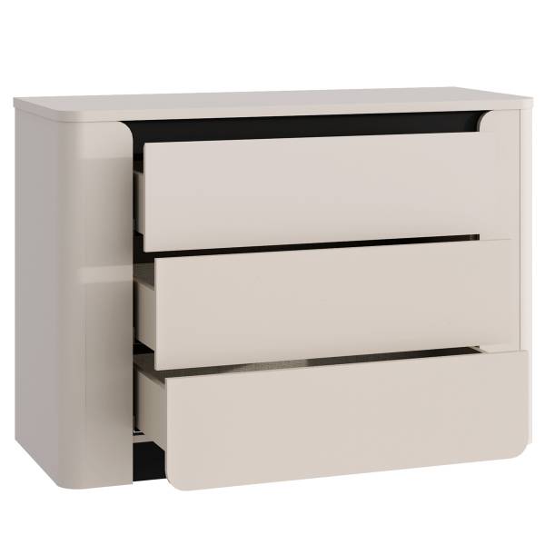 Kommode Zhamari Breite 111 cm Kaschmir / Schwarz