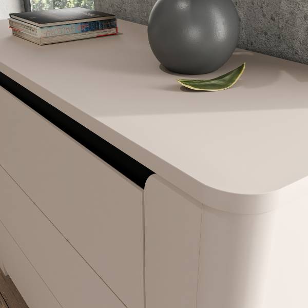 Kommode Zhamari Breite 111 cm Kaschmir / Schwarz