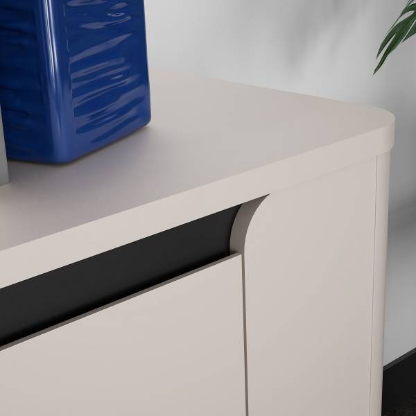 Kommode Zhamari Breite 111 cm Kaschmir / Schwarz