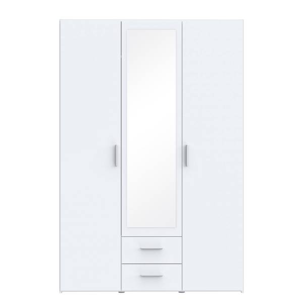 Armadio battente con specchio Klasine bianco