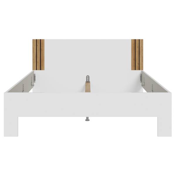 Bedframe Piechov wit/Riviera eikenhouten look - 160 x 200 cm