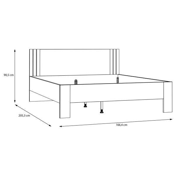 Bedframe Piechov wit/Riviera eikenhouten look - 160 x 200 cm