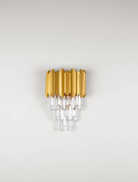 Wandleuchte Magnolia Kristallglas / Aluminium - Gold