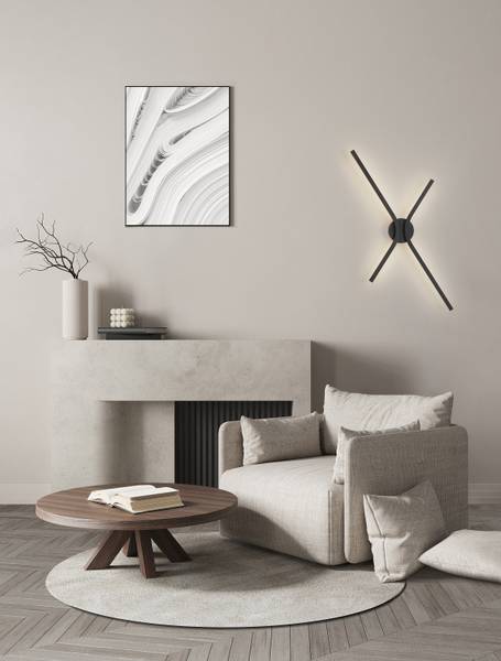 Wandleuchte Akro Aluminium / Acrylglas - Schwarz