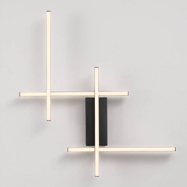 Wandlamp Apecho aluminium/acrylglas - zwart