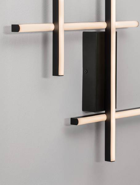 Wandlamp Apecho aluminium/acrylglas - zwart