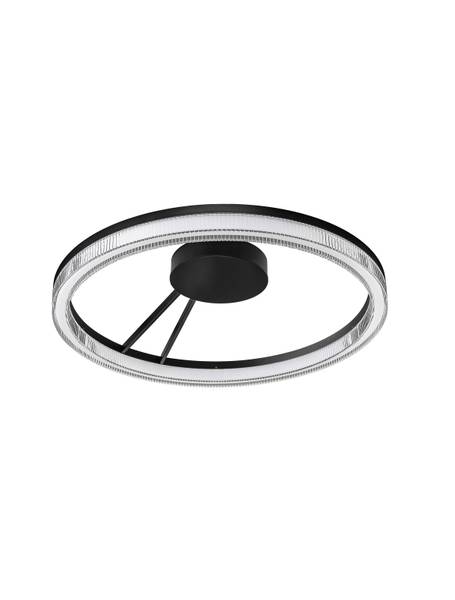 Plafonnier Lonela aluminium / verre acrylique - noir