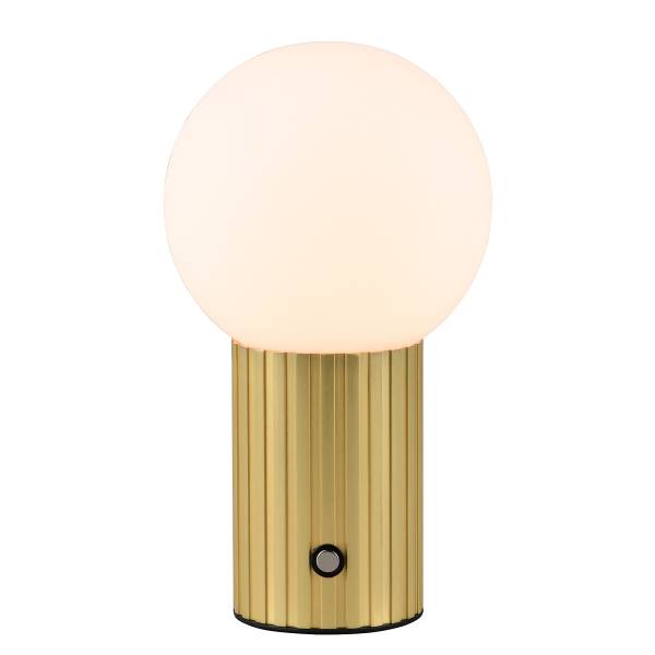 LED-Tischleuchte Tauris Opalglas / Eisen - 1-flammig - Gold
