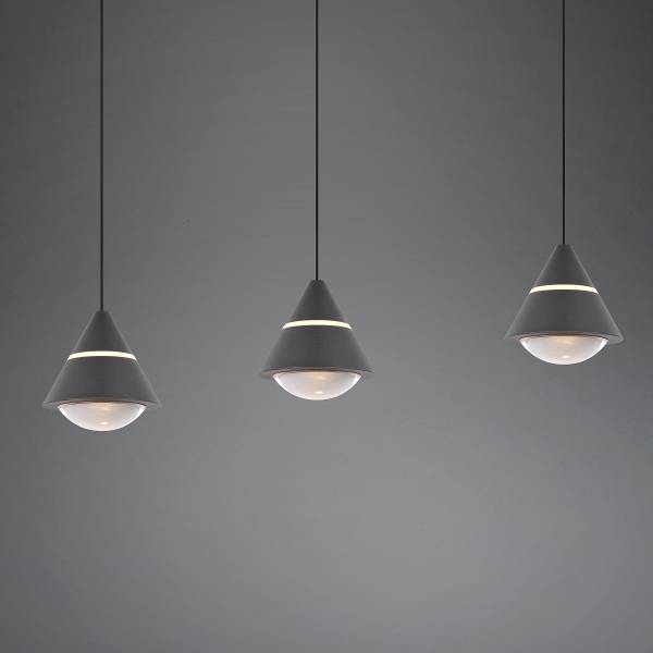 LED-Pendelleuchte Romeo rechteckig Eisen - Schwarz - Flammenanzahl: 3