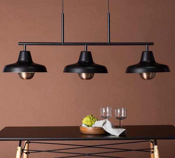 Lampada a sospensione Stöten Acciaio - Nero - 3 punto luce