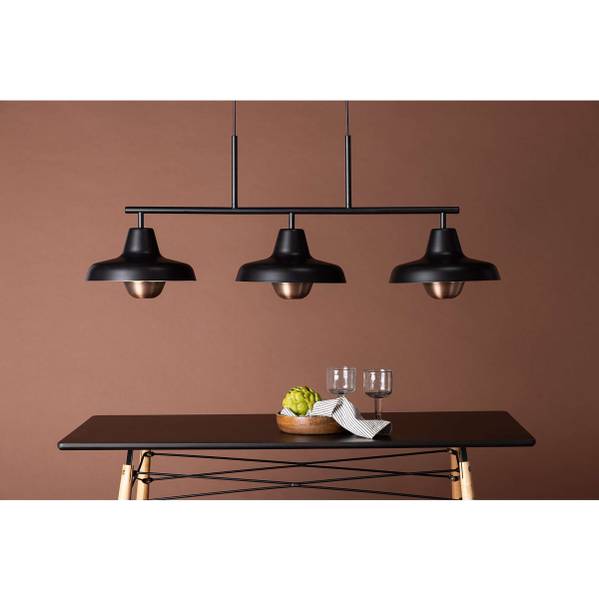 Lampada a sospensione Stöten Acciaio - Nero - 3 punto luce