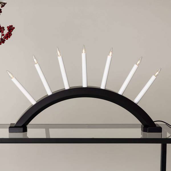 Arco luminoso Kebnekaise Legno - 7 punti luce - Nero