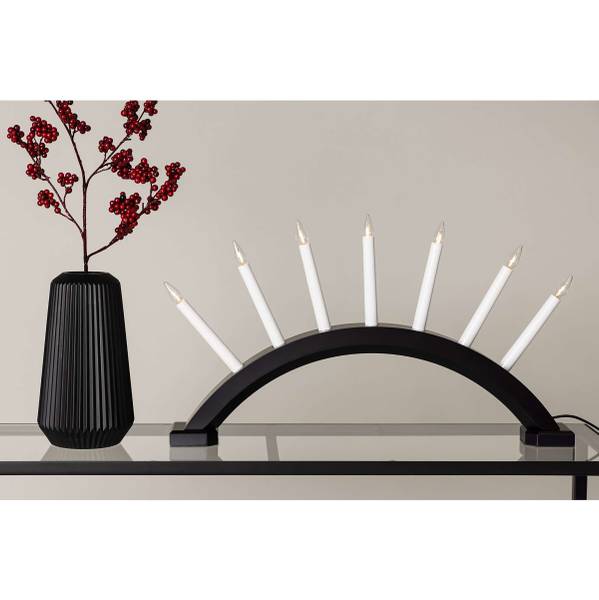 Arco luminoso Kebnekaise Legno - 7 punti luce - Nero