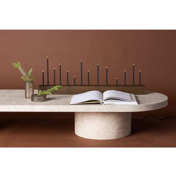 Arco luminoso Kungsberget MDF - 14 punti luce - Simil noce